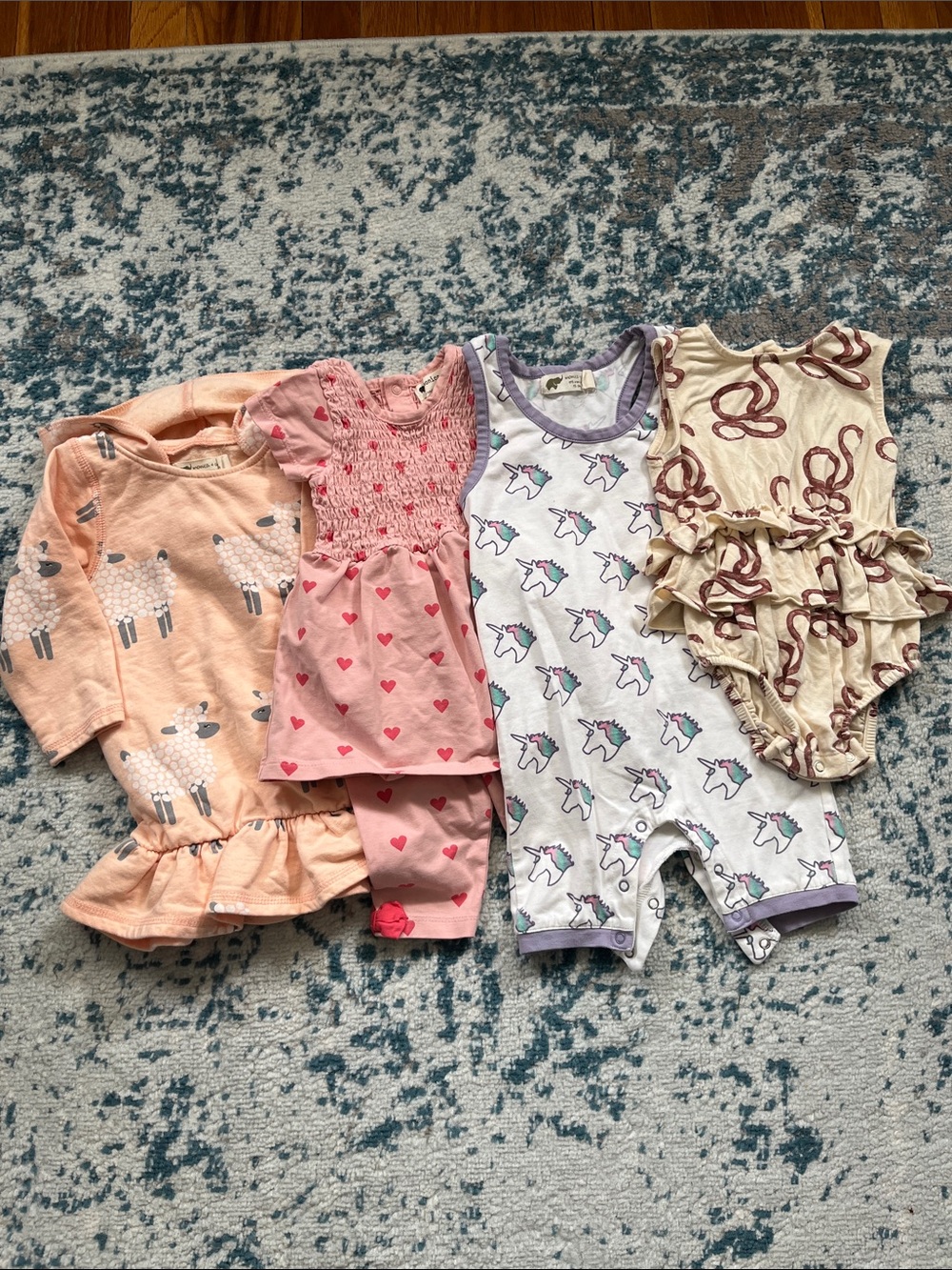 Bundle of Mix of baby One-Piece Rompers and Dress Sets